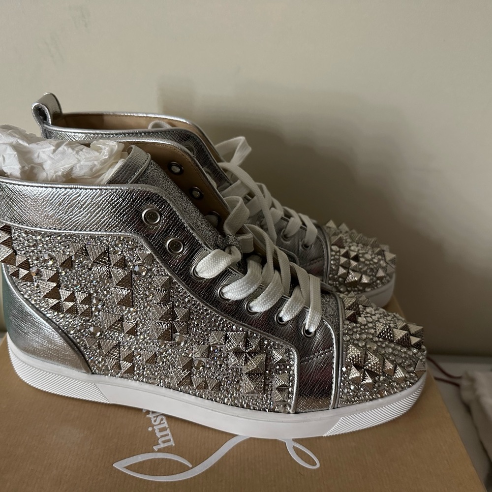 Christian Louboutin Louis Spike Silver